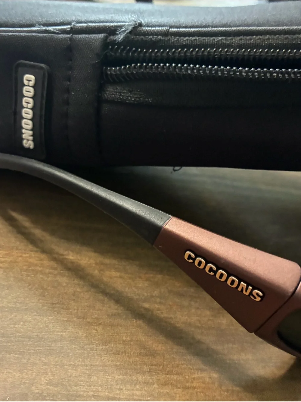 Cocoons Men's Brown Matte Wrap Sunglasses with Protective Zipper Case